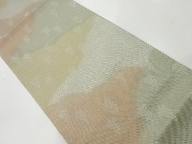 リサイクル　葡萄唐草模様織出し暈し全通袋帯